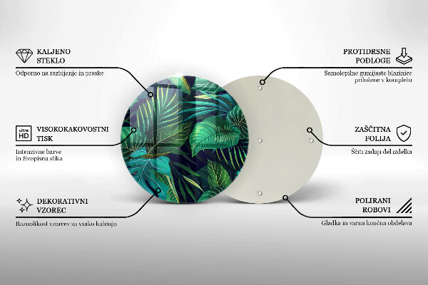 Skärbräda glas unik Djungel löv illustration