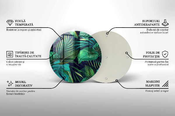 Skärbräda glas unik Djungel löv illustration