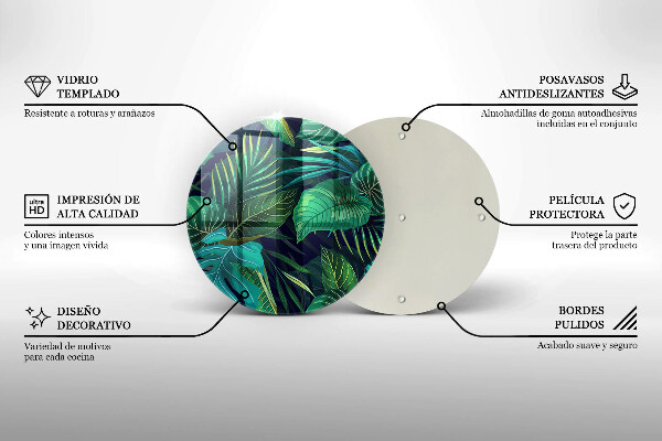 Skärbräda glas unik Djungel löv illustration