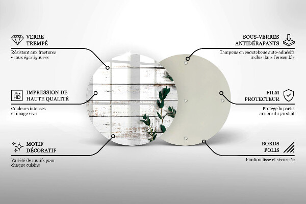 Skärbräda glas unik Gamla brädor och löv