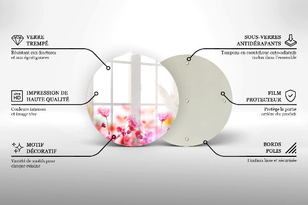Skärbräda glas unik Blomsteräng