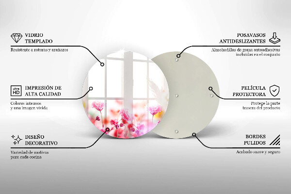 Skärbräda glas unik Blomsteräng