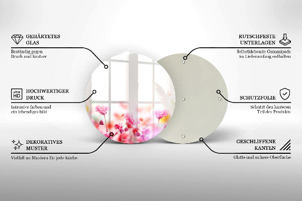 Skärbräda glas unik Blomsteräng