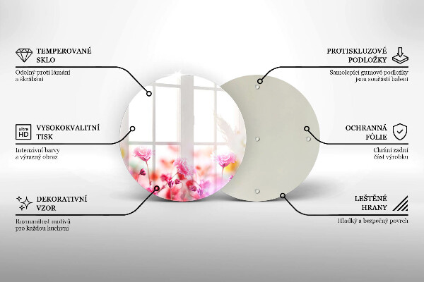 Skärbräda glas unik Blomsteräng