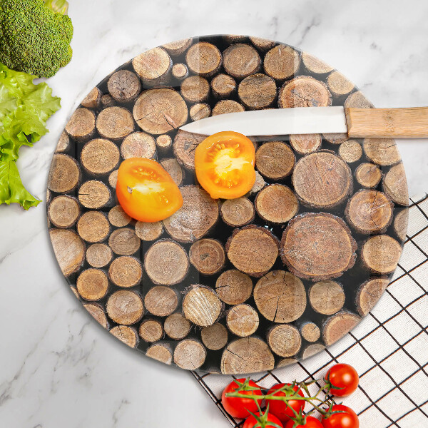 Skärbräda glas unik Trädstammar