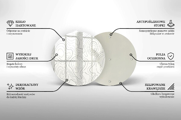 Skärbräda glas unik Line art design
