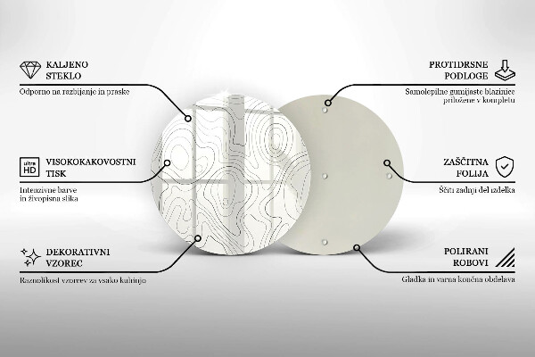 Skärbräda glas unik Line art design
