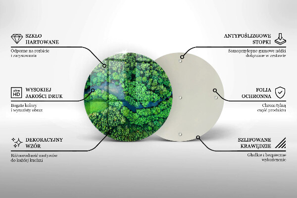 Skärbräda glas unik Skog och flod från ett fågelperspektiv