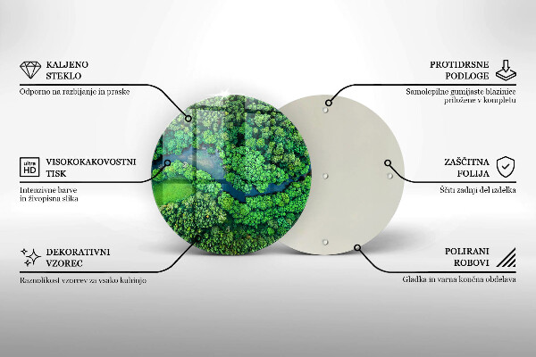 Skärbräda glas unik Skog och flod från ett fågelperspektiv