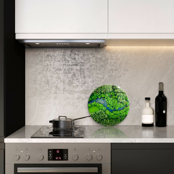 Skärbräda glas unik Skog och flod från ett fågelperspektiv