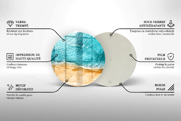 Skärbräda glas unik Strandstrand och hav