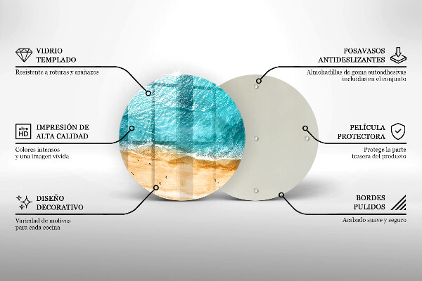 Skärbräda glas unik Strandstrand och hav