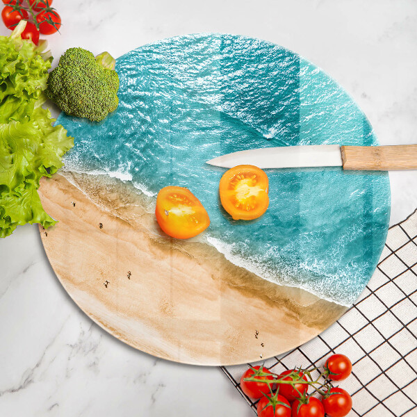 Skärbräda glas unik Strandstrand och hav