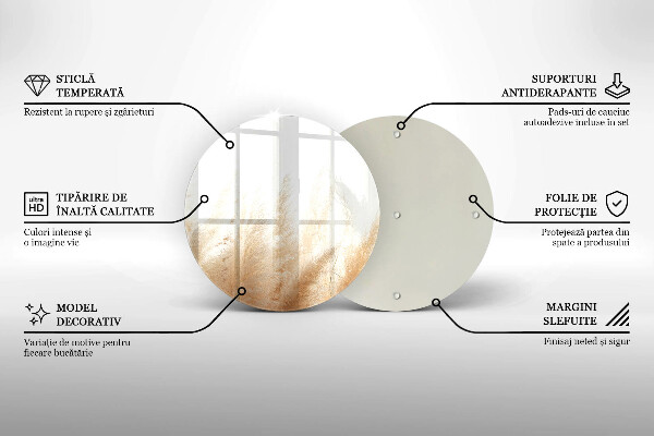 Skärbräda glas unik Pampas gräs