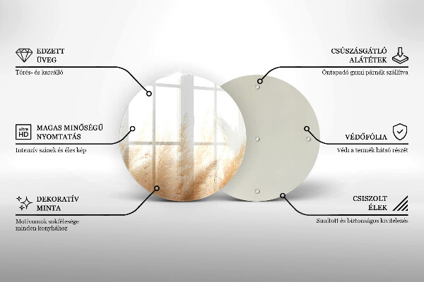 Skärbräda glas unik Pampas gräs