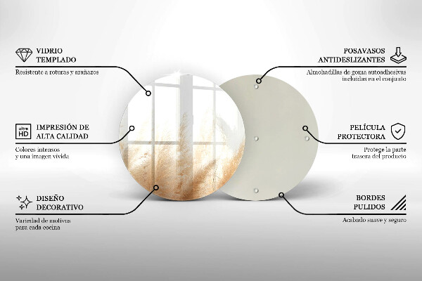 Skärbräda glas unik Pampas gräs