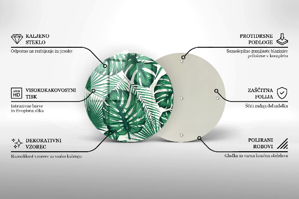 Skärbräda glas unik Monstera lämnar