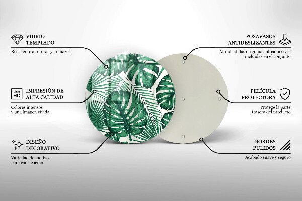 Skärbräda glas unik Monstera lämnar