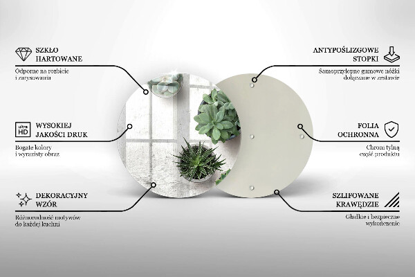 Skärbräda glas unik Suckulenter på betong