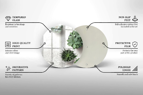Skärbräda glas unik Suckulenter på betong