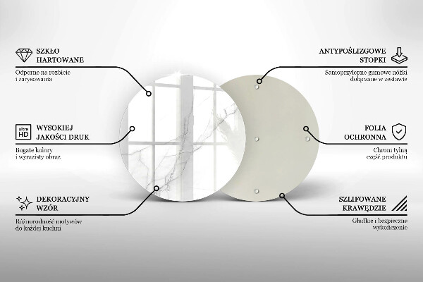 Skärbräda glas unik Delikat vit marmor