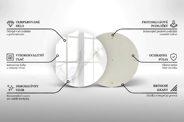 Skärbräda glas unik Delikat vit marmor