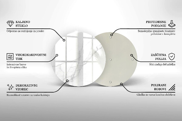 Skärbräda glas unik Delikat vit marmor