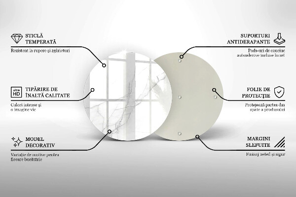 Skärbräda glas unik Delikat vit marmor