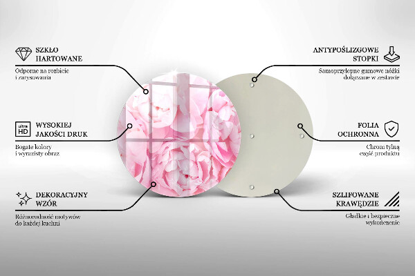 Skärbräda glas unik Fina pioner
