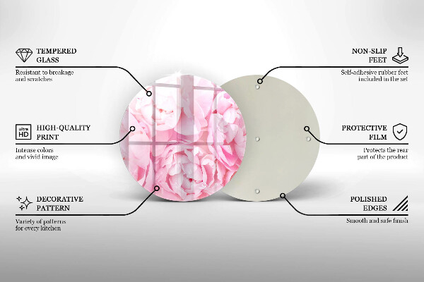 Skärbräda glas unik Fina pioner