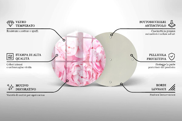 Skärbräda glas unik Fina pioner