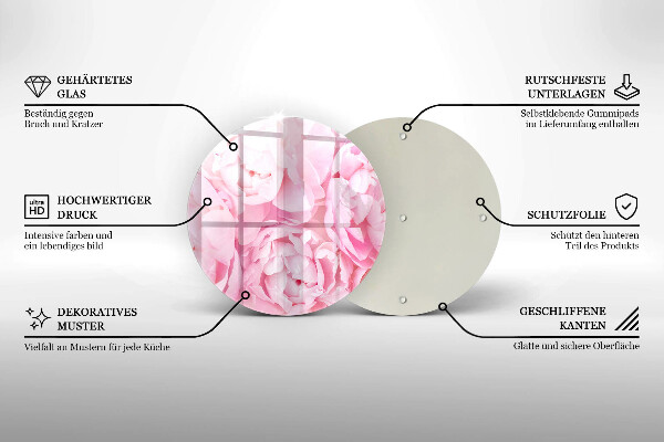 Skärbräda glas unik Fina pioner