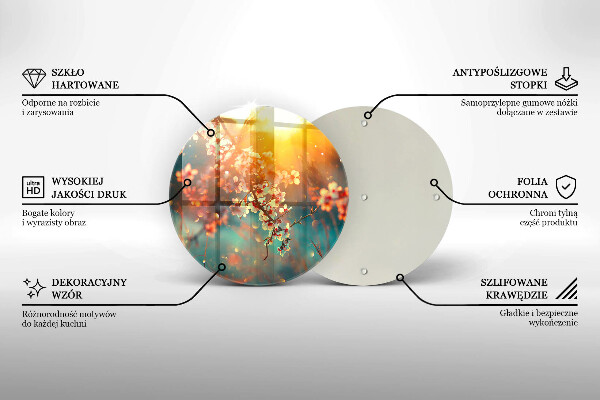 Skärbräda glas unik Äppel blommar i solen