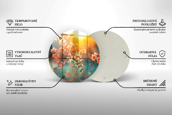 Skärbräda glas unik Äppel blommar i solen