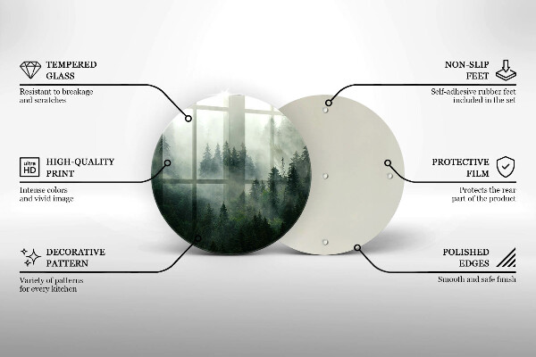 Skärbräda glas unik Dimmigt skogslandskap