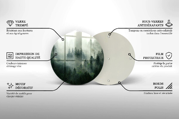 Skärbräda glas unik Dimmigt skogslandskap