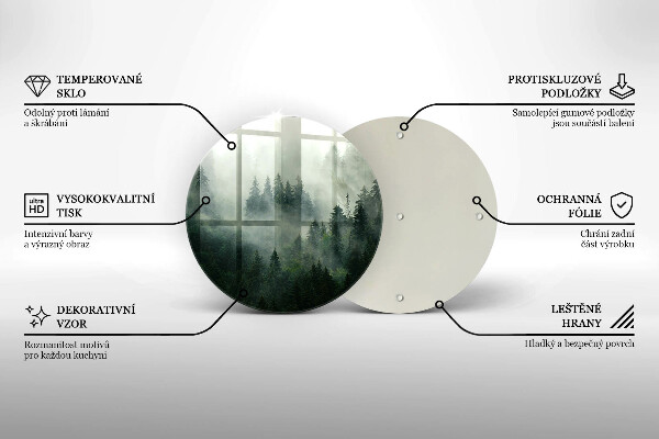 Skärbräda glas unik Dimmigt skogslandskap
