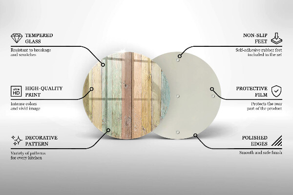 Skärbräda glas unik Färgglada vintagebrädor