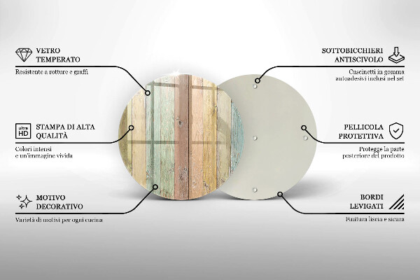 Skärbräda glas unik Färgglada vintagebrädor