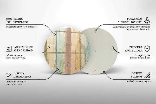 Skärbräda glas unik Färgglada vintagebrädor