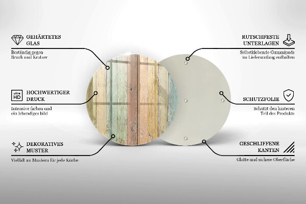 Skärbräda glas unik Färgglada vintagebrädor