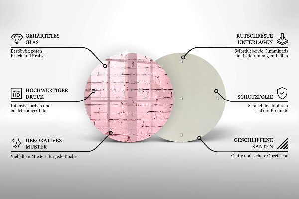 Skärbräda glas unik Pastell tegelvägg