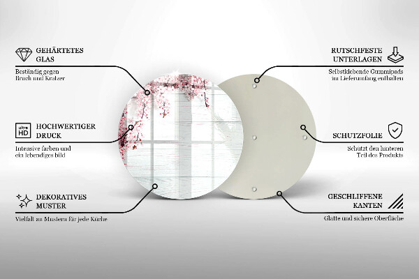 Skärbräda glas unik Blommor på brädorna