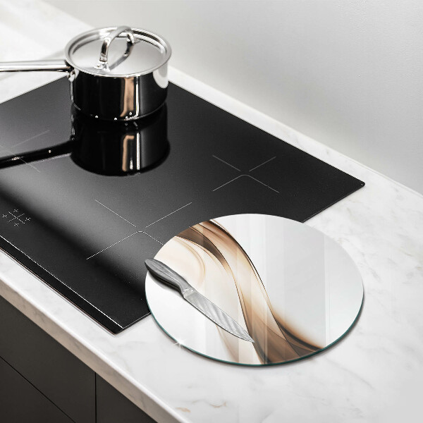 Skärbräda glas unik Abstrakta bruna linjer