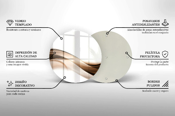 Skärbräda glas unik Abstrakta bruna linjer