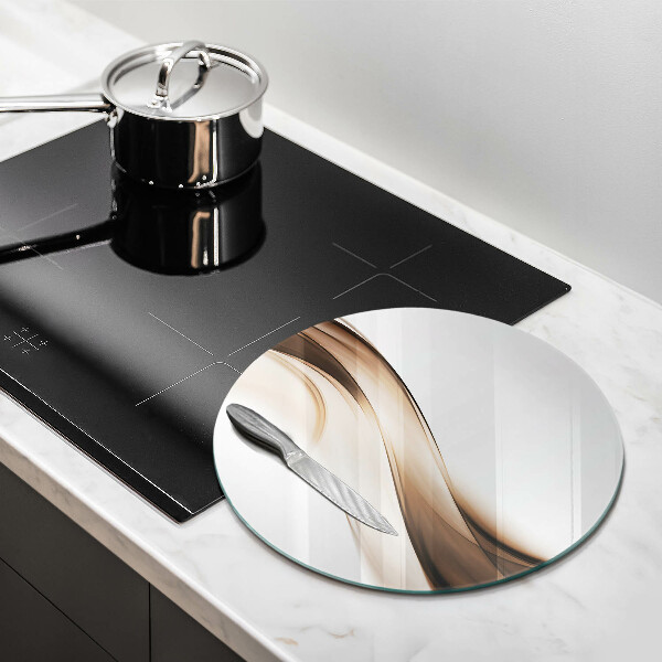 Skärbräda glas unik Abstrakta bruna linjer