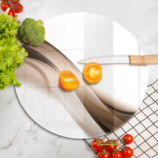 Skärbräda glas unik Abstrakta bruna linjer