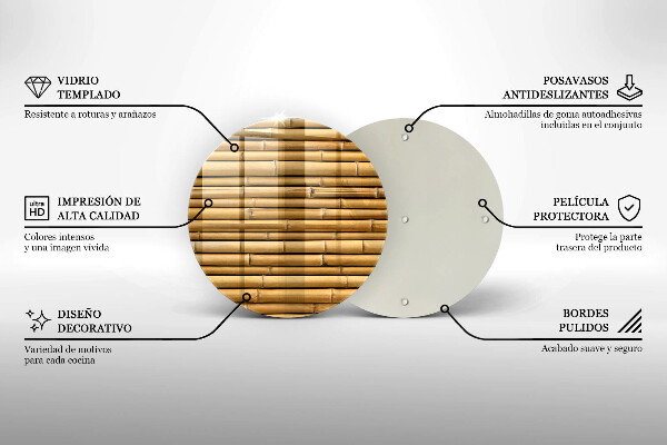 Skärbräda glas unik Natur boho bambu