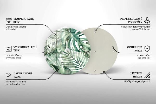 Skärbräda glas unik Målade blad