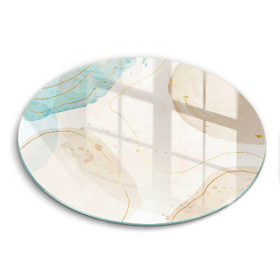 Skärbräda glas unik Boho-fläckar och guld